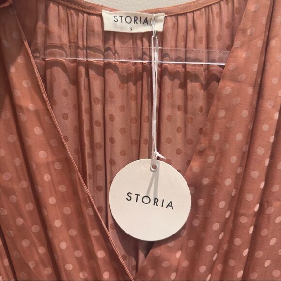 NWT- Storia Coral Polka Dot Dress Womens Size Small - Picture 5 of 9